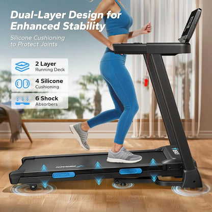 Home Foldable Treadmill with Auto Incline, Easy Storage & Smooth Running Belt