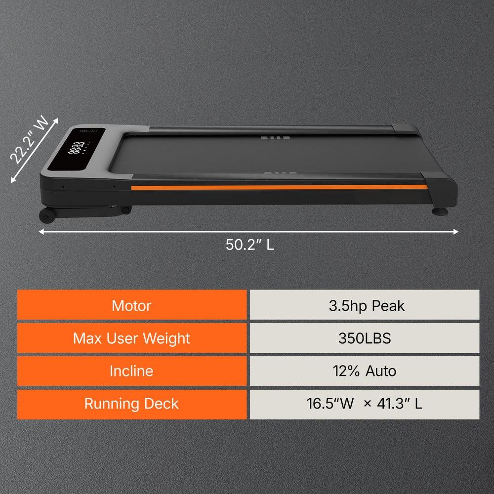 TrekPad Foldable Walking Pad with 12% Auto Incline