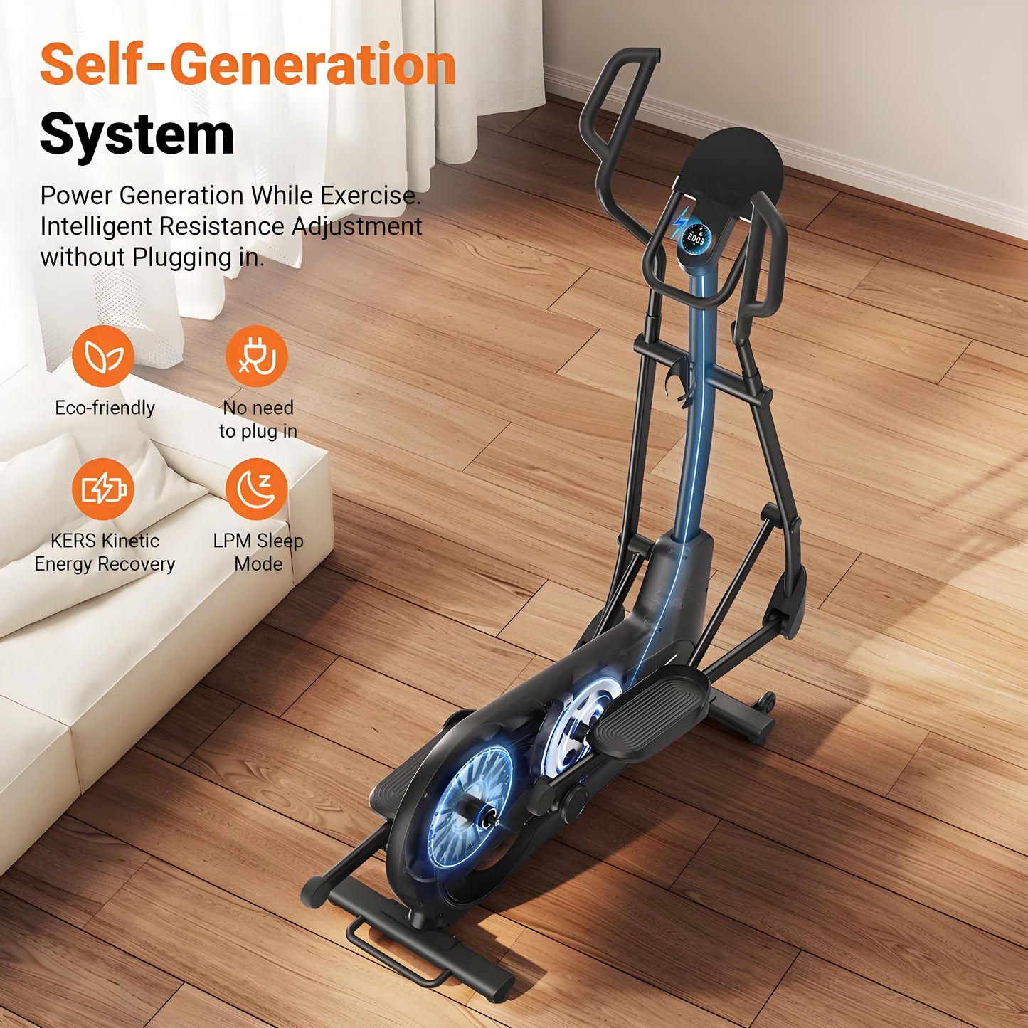 Self-Powered Elliptical Machine with Magnetic Resistance